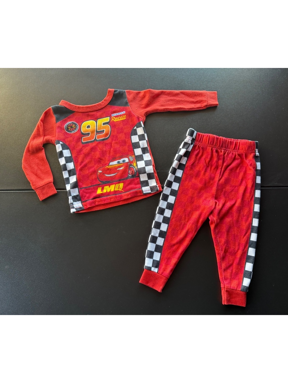 Disney Pixar Cars Lightning McQueen Pajama Set 18M Boys Red Racing PJs